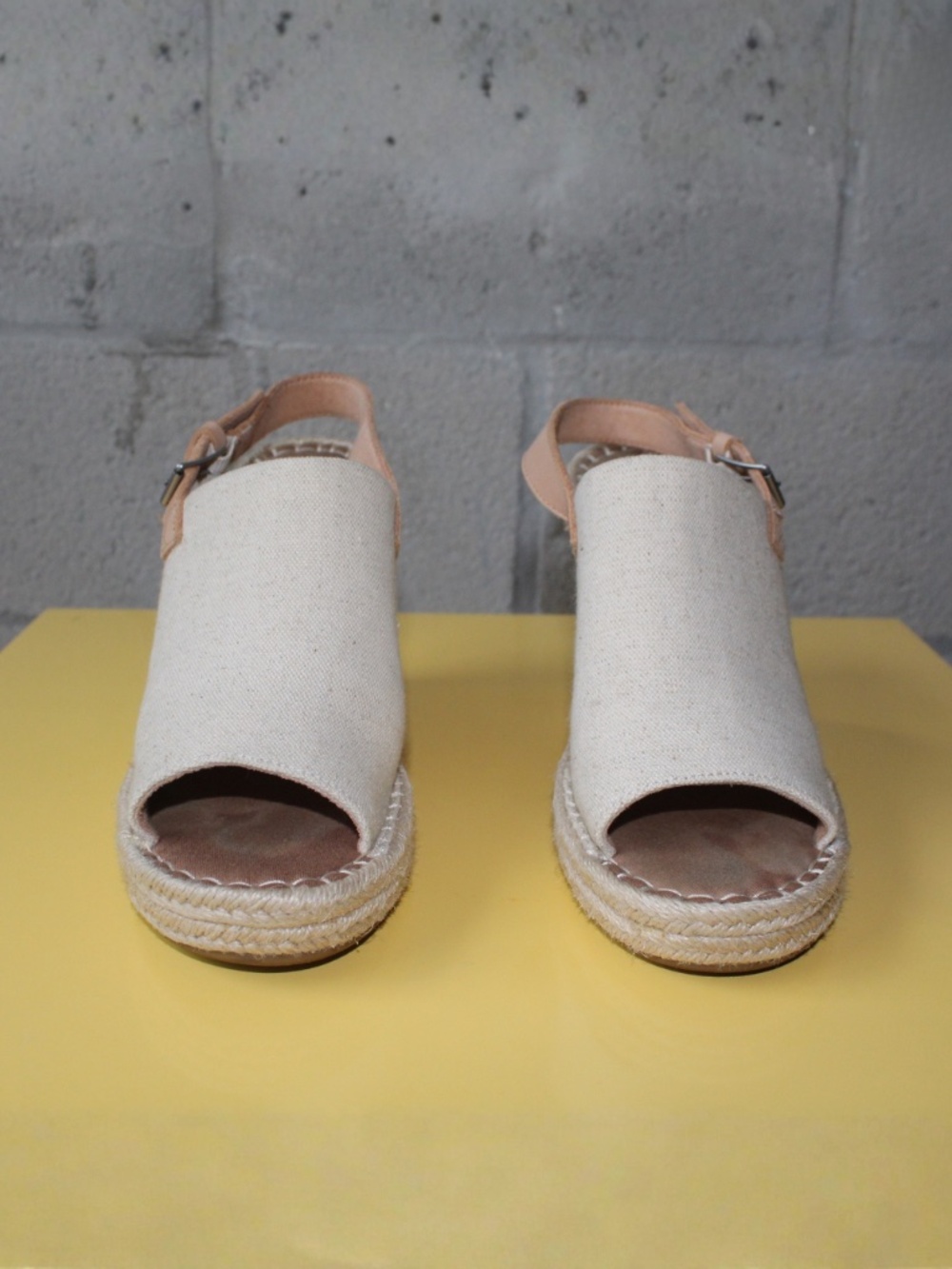 TOMS - Gently Used - Monica Wedge Slingback Tan Sandals